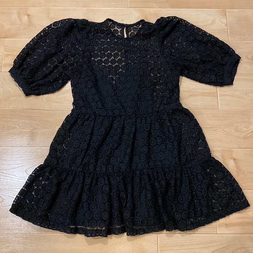 Black lace H&M dress with bubble sleeves